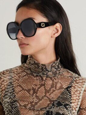 Gucci GG0796S 001 Women Square Sunglasses - Black / Grey